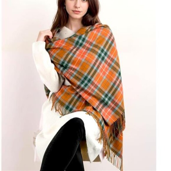 Long & Wide Scottish Tartan Plaid Shawl Wrap – Soft Cashmere Feel 80" x 30" in - Picture 2 of 6